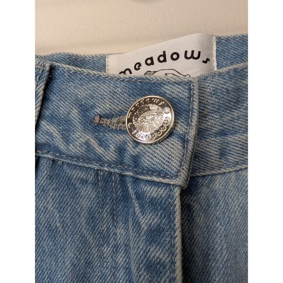 Meadows 6 Murselis Jeans Baggy Barrel Wide Leg Pants High Waisted Embroidered - Picture 7 of 15